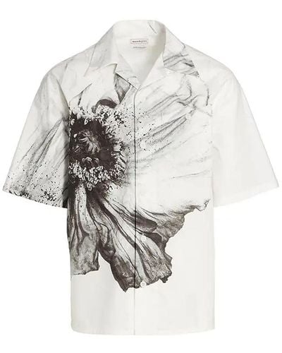 Alexander McQueen Camisa de manga corta de - Blanco