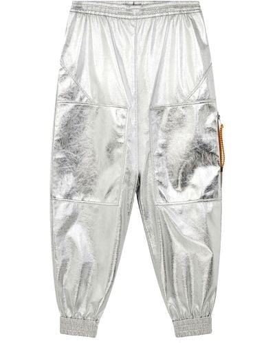 Stella McCartney Pantalones cubiertos de plata - Gris