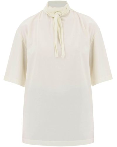 Lemaire "Foulard Collar T -Shirt mit - Weiß