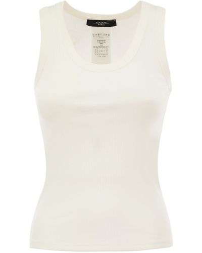 Weekend by Maxmara Multic Ribbed Cotton Yarn Top - White