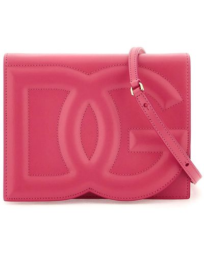 Dolce & Gabbana Leather Crossbody Bag - Pink