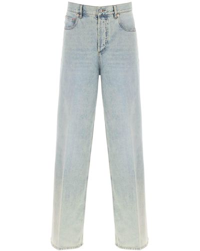 Valentino Garavani Jeans de gran tamaño con V Detalle - Azul