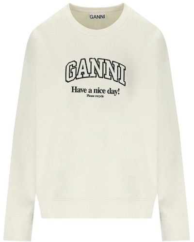 Ganni Isoli creme sweatshirt - Weiß
