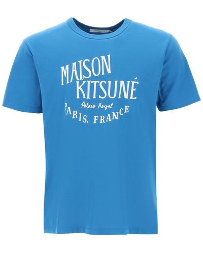 Maison Kitsuné 'palais Royal' Print T -shirt - Blauw