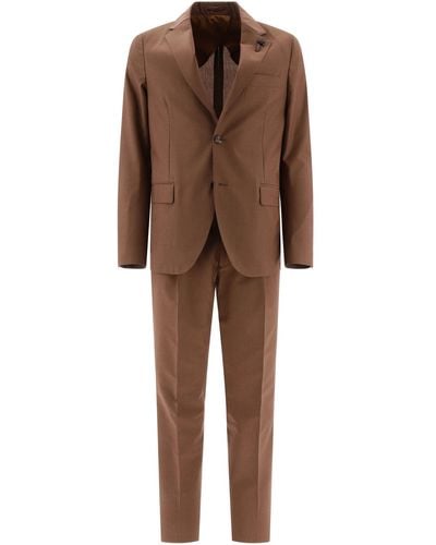 Lardini Wool Blend Single Breasted Suit - Brown
