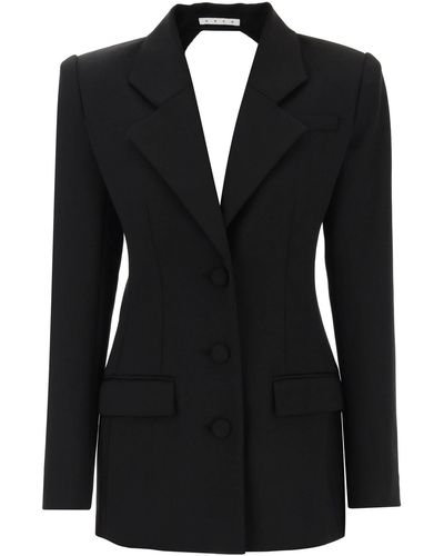 Area Robe de blazer de zone avec découper et cristaux - Noir