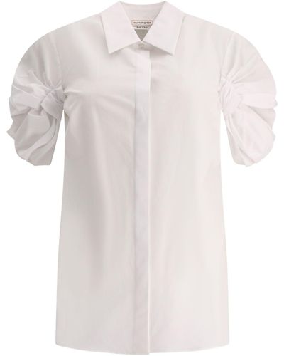 Alexander McQueen Camiseta de volantes de - Blanco