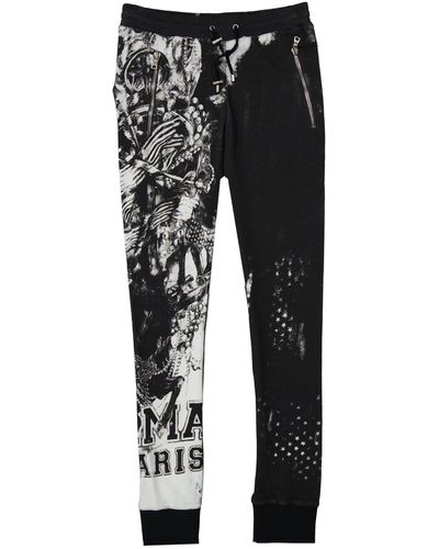 Balmain Pantalones de algodón estampados de - Negro