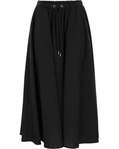 Moncler Poplin Maxi falda - Negro