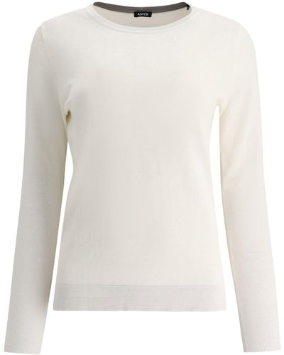 Aspesi Sweater With Side Slits - Weiß