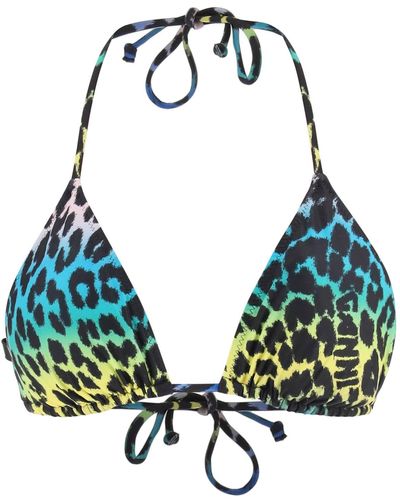 Ganni Animalier Bikini Top - Blue