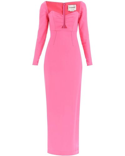 Roland Mouret Maxi Pencil Dress With Cut Outs - Pink