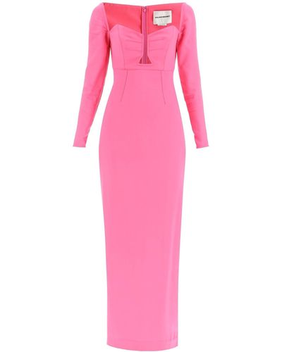 Roland Mouret Vestido lápiz Maxi con cortes - Rosa