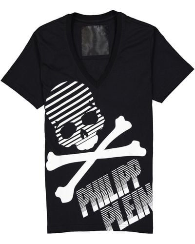 Philipp Plein Logo Cotton T -shirt - Zwart