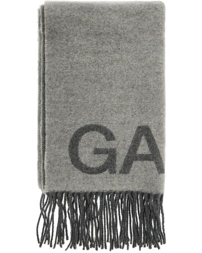 Ganni Jacquard Logo -Schal - Grau