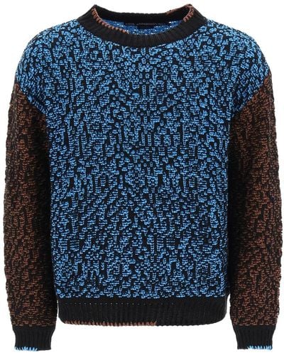 ANDERSSON BELL Multicolored Net Cotton Blend Sweater - Blue