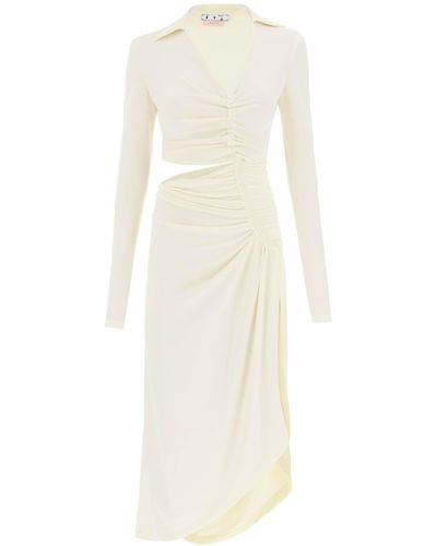 Off-White c/o Virgil Abloh Aus weißes asymmetrischem Jersey -Kleid ausgestattet