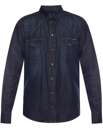 Dolce & Gabbana Baumwoll-Denim-Hemd - Blau