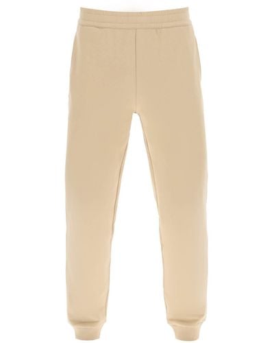 Burberry Pantalon de survêtement en coton avec étiquette de cheminée - Neutre