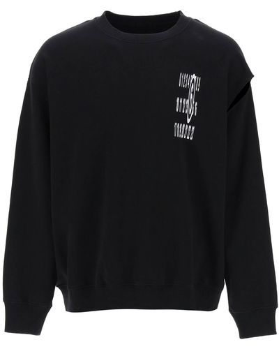 MM6 by Maison Martin Margiela "Sweatshirt With Cut Out And Numeric - Black