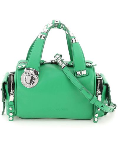 Marc Jacobs 'the Studded Pushlock Mini Satchel' Leren Tas - Groen