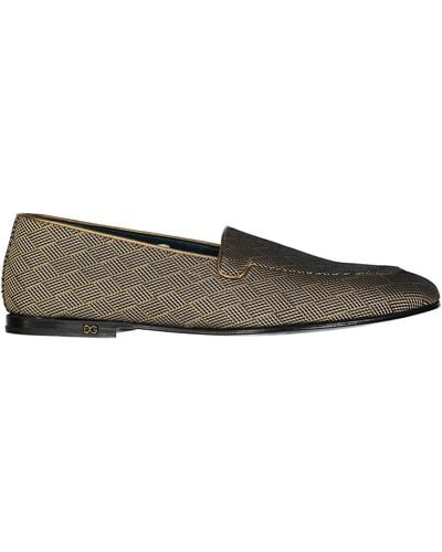 Dolce & Gabbana Jaquard Loafers - Marrón