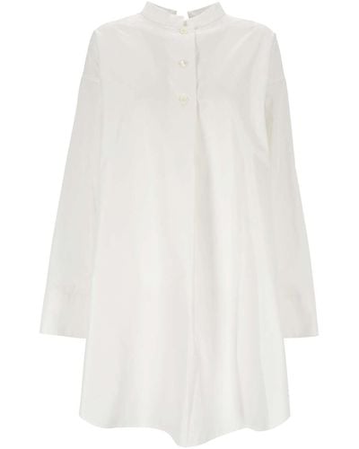 Givenchy Poplin Mandarin Kragenhemd Kleid - Weiß
