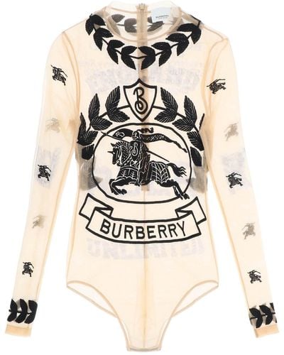 Burberry Stretch Tul Bodysuit - Neutro