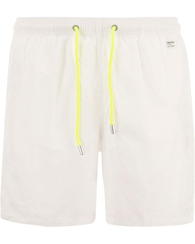 Mc2 Saint Barth Beach Boxer Shorts in leichtem Stoff - Weiß