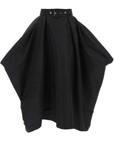 Alexander McQueen Peg-top Skirt In Polyfaille - Black