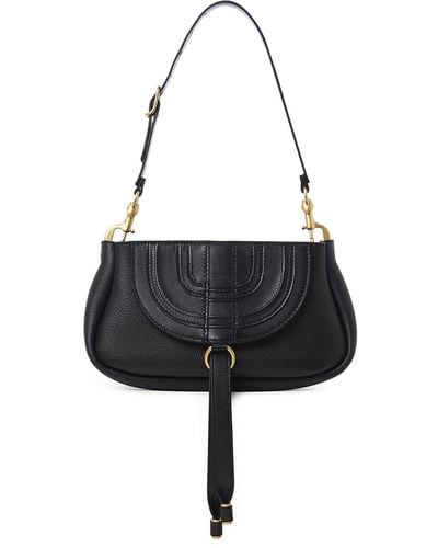 Chloé Chloe Leather Marcie Shoulder Bag - Black