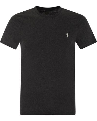 Polo Ralph Lauren Slim Fit Katoenen T -shirt - Zwart