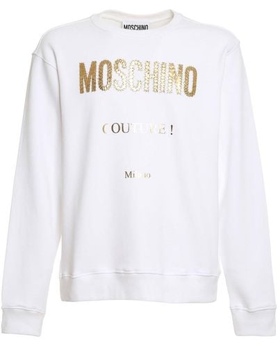 Moschino Couture Cotton Logo Sweatshirt - Blanc
