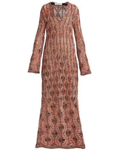 Chloé Knitted Maxi Dress - Brown