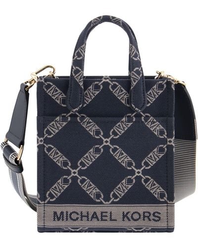 Michael Kors Empire Jacquard Logo Shopper Tasche XS - Blau