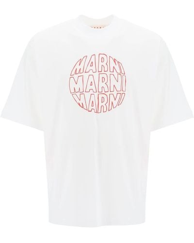 Marni Overzicht Print T-shirt - Wit