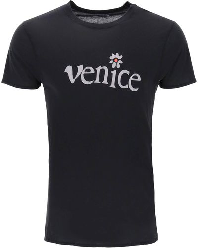 ERL Venedig Druck T -Shirt - Noir