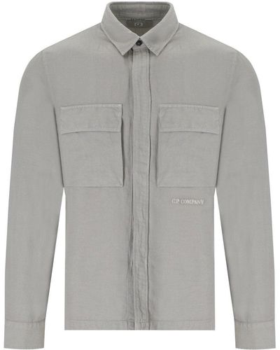 C.P. Company C.P. Firma Broken Drezzle Grey Overshirt - Grau