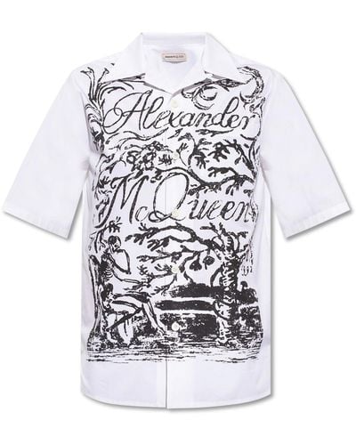Alexander McQueen Shirt Met Korte Mouwen - Wit