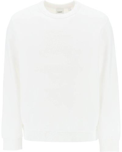 Burberry 'Rayner' Crew Neck Sweatshirt mit Reitritter - Weiß