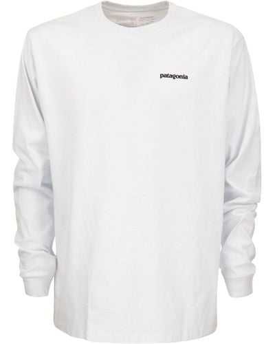 Patagonia T -shirt Met Logo Lange Mouwen - Wit