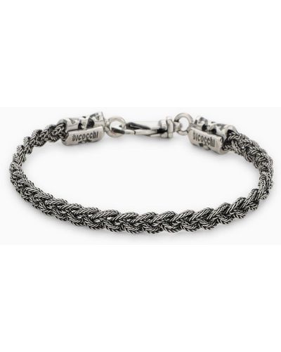 Emanuele Bicocchi Silver 925 Braided Bracelet - Metallic