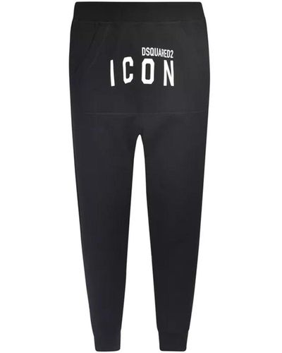 DSquared² Pantalones de logotipo de algodón - Negro