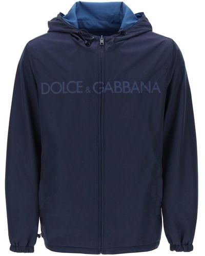 Dolce & Gabbana Reversible Windbreaker Jacke - Blau
