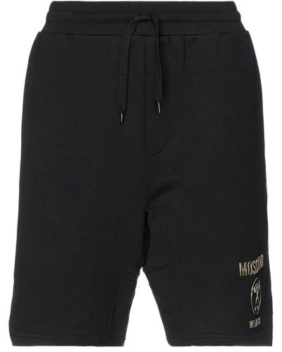 Moschino Pantalones cortos de seguimiento de logotipo de alta costura - Negro
