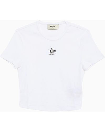 Fendi Weißes Kumpel -T -Shirt mit Logo