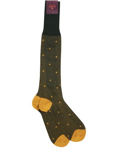 Gallo Polka Dot Baumwoll lange Socken - Grün