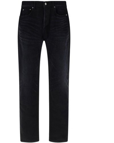 Saint Laurent Cotton Denim Jeans - Black