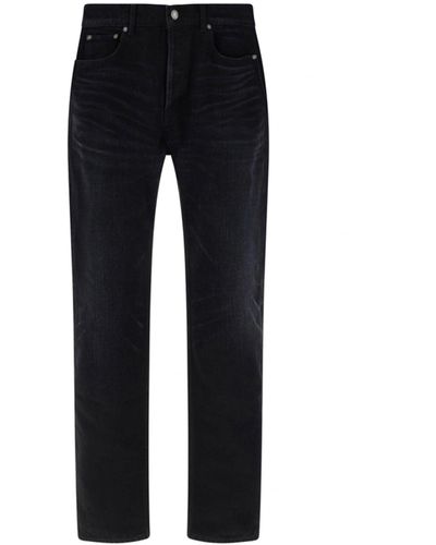 Saint Laurent Cotton Denim Jeans - Zwart