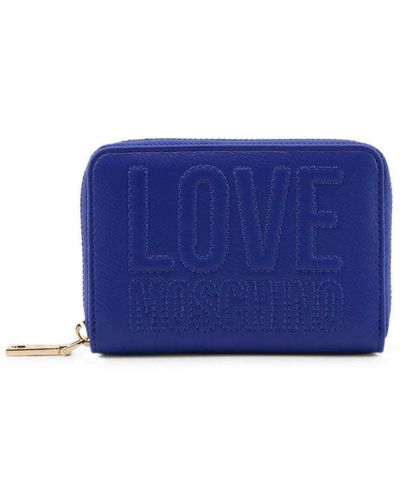 Love Moschino Embossed-logo Zip-up Purse - Blue